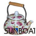 Enaml Round Printing Kettle with Single Handle